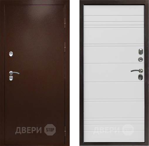 Дверь Престиж TERMO с терморазрывом Снегирь Медь Line Белый в Луховицах