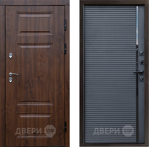 Входная металлическая Дверь Престиж TERMO с терморазрывом Премиум Орех Porte Черный кварц в Луховицах