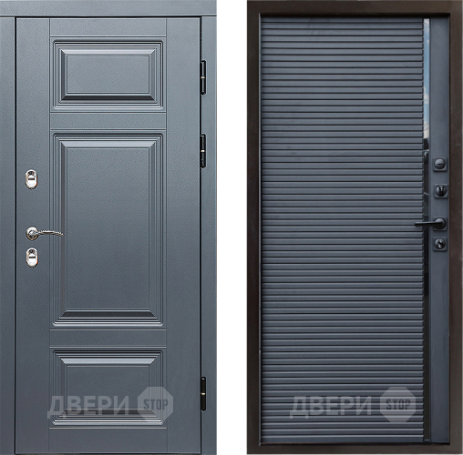 Входная металлическая Дверь Престиж TERMO с терморазрывом Премиум Грэй Porte Черный кварц в Луховицах