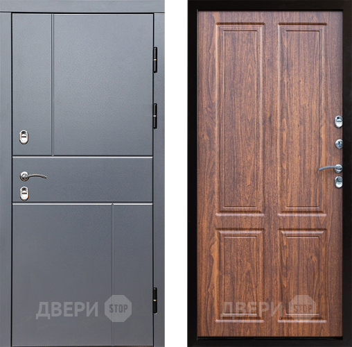 Входная металлическая Дверь Престиж TERMO с терморазрывом Горизонт Грэй Премиум Орех светлый в Луховицах