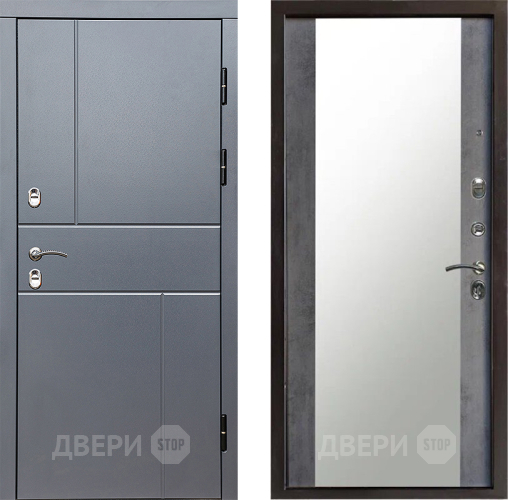 Дверь Престиж TERMO с терморазрывом Горизонт Грэй Зеркало Бетон темный в Луховицах