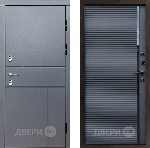 Входная металлическая Дверь Престиж TERMO с терморазрывом Горизонт Грэй Porte Черный кварц в Луховицах