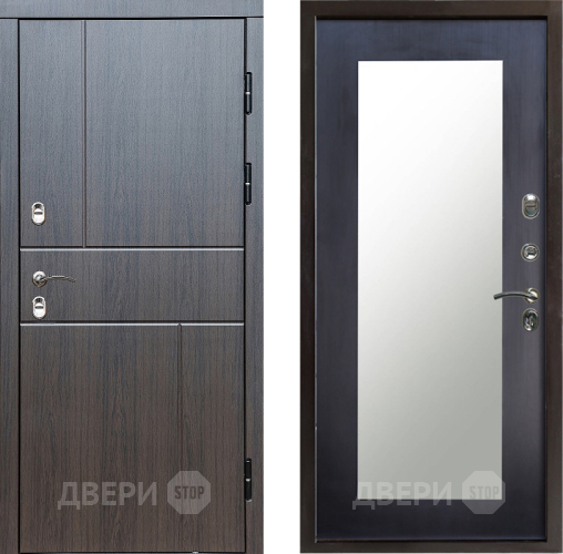Входная металлическая Дверь Престиж TERMO с терморазрывом Горизонт Венге Зеркало пастораль Венге в Луховицах