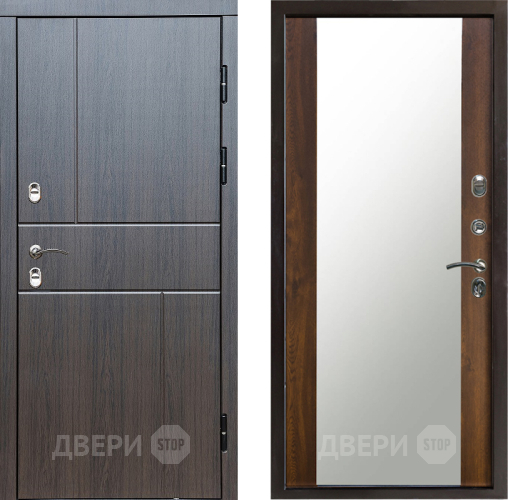 Входная металлическая Дверь Престиж TERMO с терморазрывом Горизонт Венге Зеркало Дуб в Луховицах