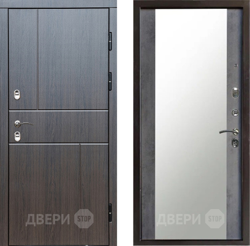 Входная металлическая Дверь Престиж TERMO с терморазрывом Горизонт Венге Зеркало Бетон темный в Луховицах