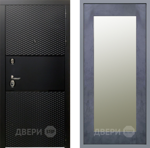 Дверь Заводские двери Тефлон Зеркало Модерн Бетон темный в Луховицах