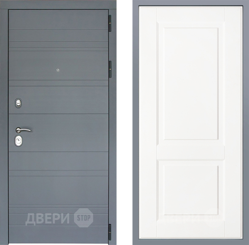 Дверь Заводские двери Лира Софт графит Доррен Белый софт в Луховицах