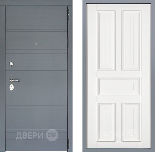 Дверь Заводские двери Лира Софт графит Уругвай Белый софт в Луховицах