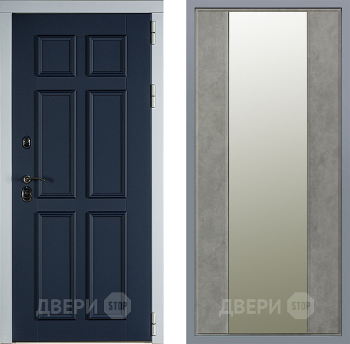 Дверь Заводские двери Стокгольм Зеркало Макси Бетон темный в Луховицах