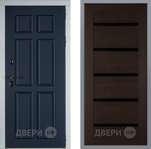 Дверь Заводские двери Стокгольм СБ-1 орех тисненый в Луховицах