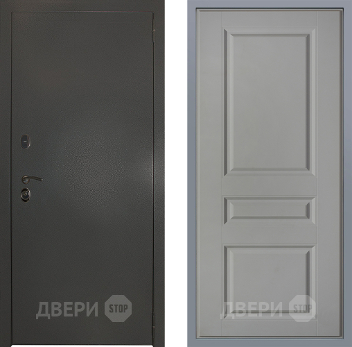 Дверь Заводские двери Эталон 3к антик серебро Стокгольм Грей софт в Луховицах