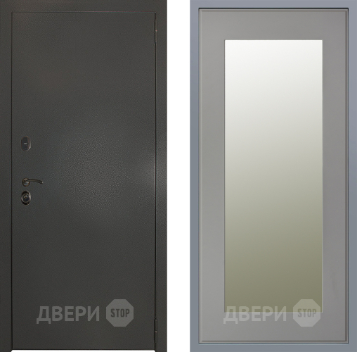 Дверь Заводские двери Эталон 3к антик серебро Зеркало Модерн Грей софт в Луховицах