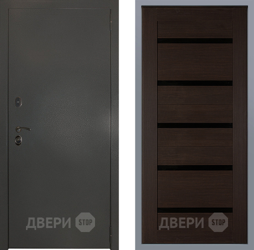 Дверь Заводские двери Эталон 3к антик серебро СБ-1 орех тисненый в Луховицах