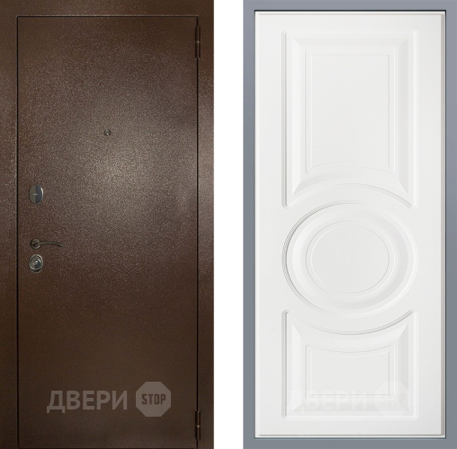Дверь Заводские двери Эталон 3к антик медь Неаполь Лофт белый в Луховицах