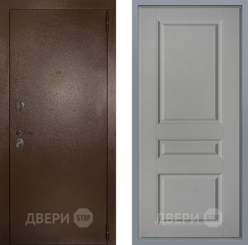Дверь Заводские двери Эталон 3к антик медь Стокгольм Грей софт в Луховицах
