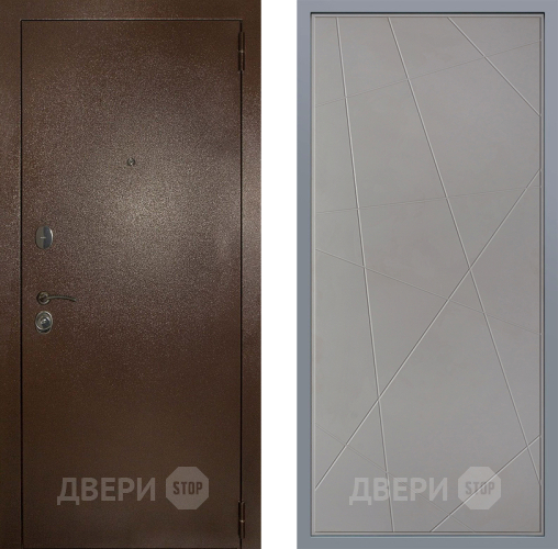 Дверь Заводские двери Эталон 3к антик медь Флитта Грей софт в Луховицах