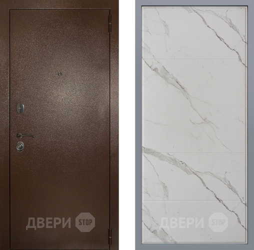 Дверь Заводские двери Эталон 3к антик медь Тривия Мрамор белый в Луховицах