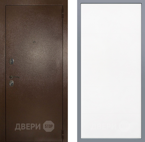 Дверь Заводские двери Эталон 3к антик медь Тривия Белый софт в Луховицах