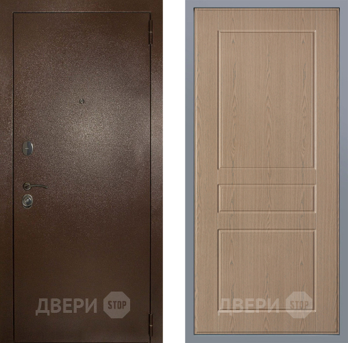 Дверь Заводские двери Эталон 3к антик медь К-2 Беленый дуб в Луховицах