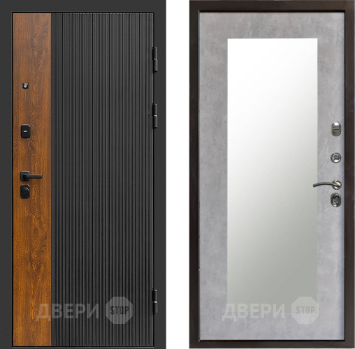 Входная металлическая Дверь Престиж Prestizh Зеркло Пастораль Бетон светлый в Луховицах
