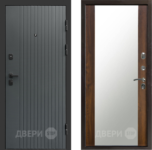 Входная металлическая Дверь Престиж Tvist Grey Зеркало Дуб в Луховицах