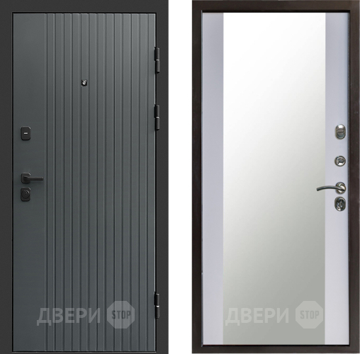 Дверь Престиж Tvist Grey Зеркало Белый софт в Луховицах