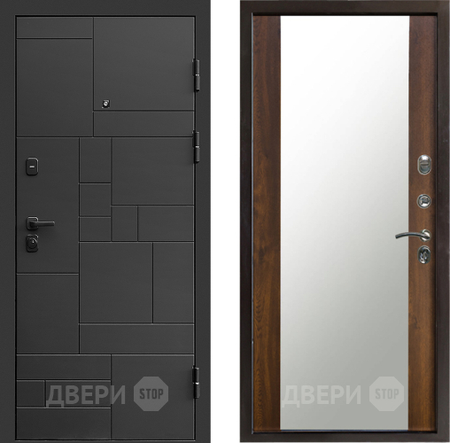 Входная металлическая Дверь Престиж Kvadro Зеркало Дуб в Луховицах