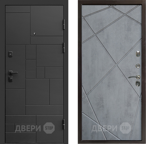 Дверь Престиж Kvadro Лучи Бетон темный в Луховицах
