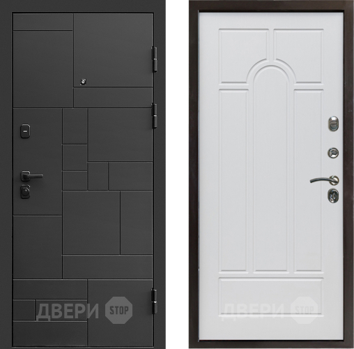 Входная металлическая Дверь Престиж Kvadro Арка Белое дерево в Луховицах