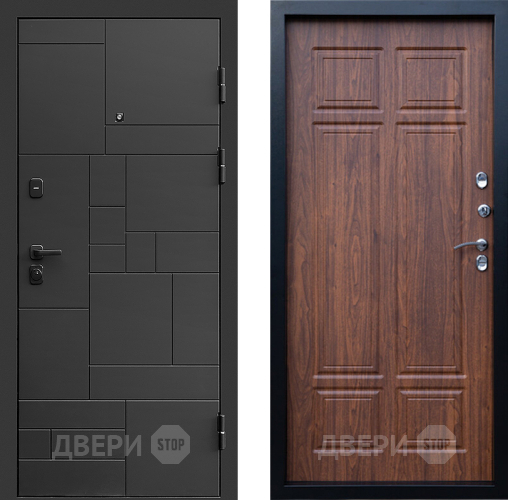 Входная металлическая Дверь Престиж Kvadro Премиум Орех темный в Луховицах