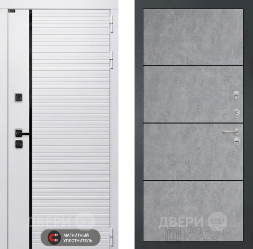 Входная металлическая Дверь Лабиринт (LABIRINT) Royal 25 Бетон светлый в Луховицах