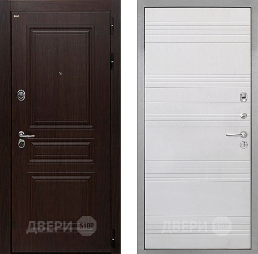 Входная металлическая Дверь Интекрон (INTECRON) Брайтон Тиковое Дерево ФЛ-316 Белый ясень в Луховицах