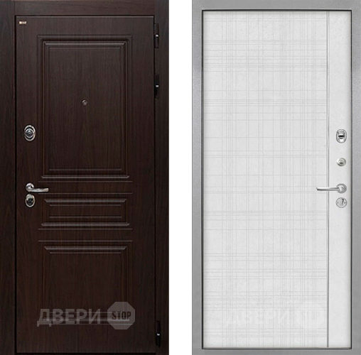 Входная металлическая Дверь Интекрон (INTECRON) Брайтон Тиковое Дерево В-07 с молдингом Лофт белый в Луховицах