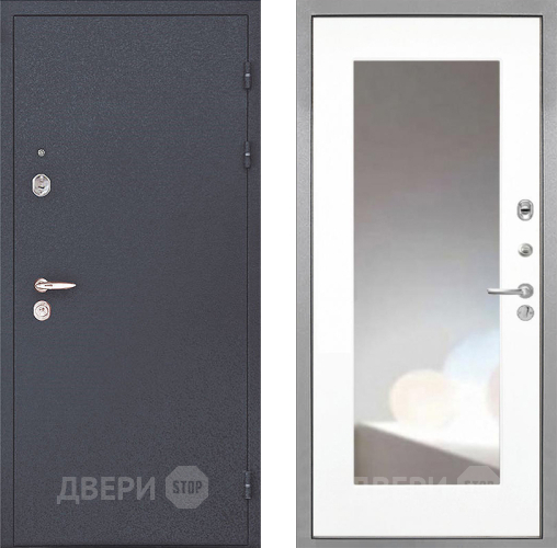 Входная металлическая Дверь Интекрон (INTECRON) Колизей ФЛЗ-120-М Зеркало Белый матовый в Луховицах