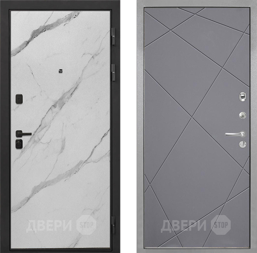 Дверь Интекрон (INTECRON) Профит Black Мрамор Арктик Лучи-М Графит софт в Луховицах