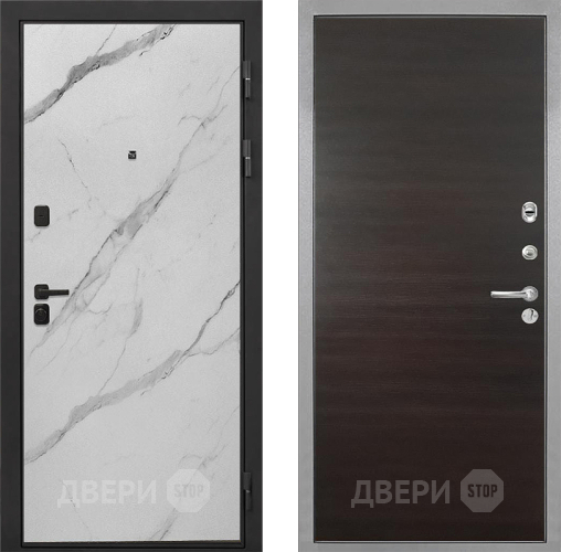 Входная металлическая Дверь Интекрон (INTECRON) Профит Black Мрамор Арктик Гладкая Эковенге поперечный в Луховицах