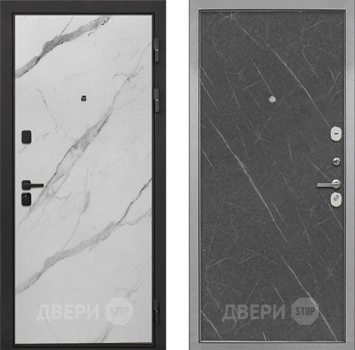Входная металлическая Дверь Интекрон (INTECRON) Профит Black Мрамор Арктик Гладкая Гранит лава оникс в Луховицах
