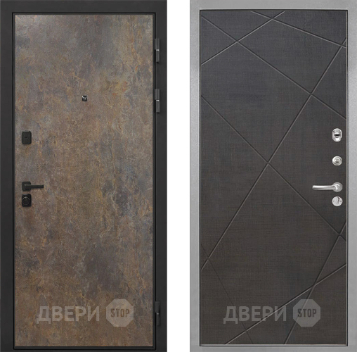 Входная металлическая Дверь Интекрон (INTECRON) Профит Black Гранж Лучи-М Венге распил кофе в Луховицах