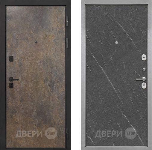 Входная металлическая Дверь Интекрон (INTECRON) Профит Black Гранж Гладкая Гранит лава оникс в Луховицах