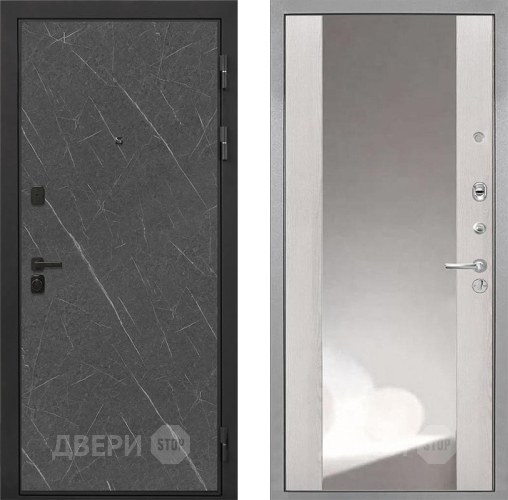Входная металлическая Дверь Интекрон (INTECRON) Профит Black Гранит Лава Оникс ФЛЗ-516 Зеркало Сосна белая в Луховицах