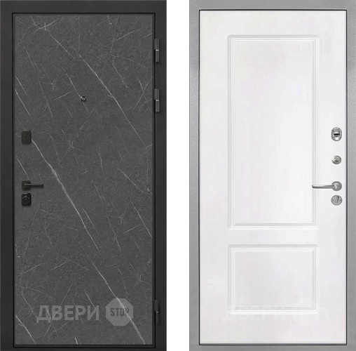 Входная металлическая Дверь Интекрон (INTECRON) Профит Black Гранит Лава Оникс КВ-2 Белый матовый в Луховицах