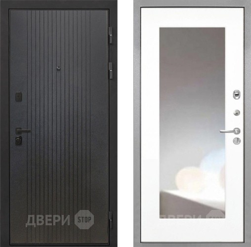 Дверь Интекрон (INTECRON) Профит Black ФЛ-295 ФЛЗ-120-М Зеркало Белый матовый в Луховицах