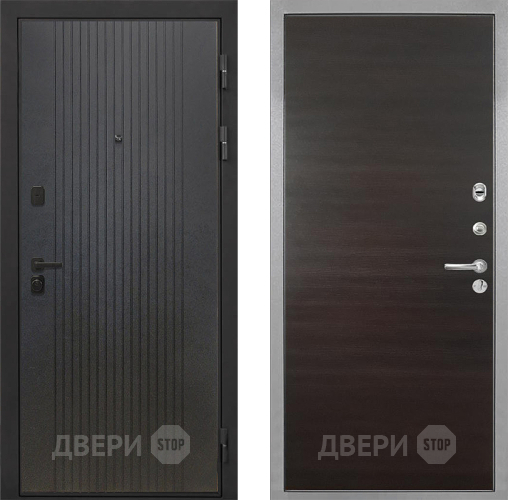 Входная металлическая Дверь Интекрон (INTECRON) Профит Black ФЛ-295 Гладкая Эковенге поперечный в Луховицах