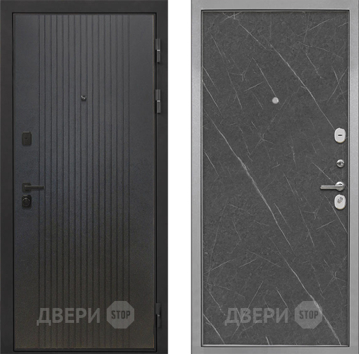 Входная металлическая Дверь Интекрон (INTECRON) Профит Black ФЛ-295 Гладкая Гранит лава оникс в Луховицах