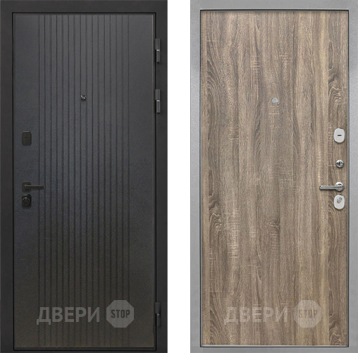 Входная металлическая Дверь Интекрон (INTECRON) Профит Black ФЛ-295 Гладкая Дуб турин в Луховицах