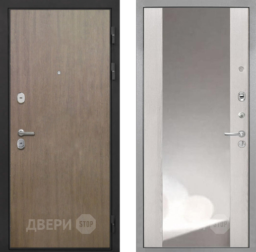 Входная металлическая Дверь Интекрон (INTECRON) Гектор Венге Коричневый ФЛЗ-516 Зеркало Сосна белая в Луховицах