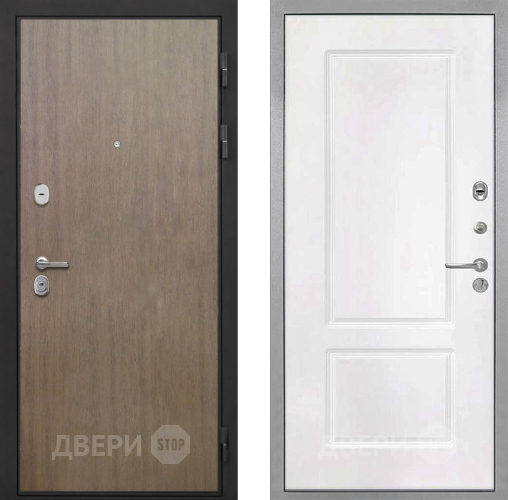 Входная металлическая Дверь Интекрон (INTECRON) Гектор Венге Коричневый КВ-2 Белый матовый в Луховицах