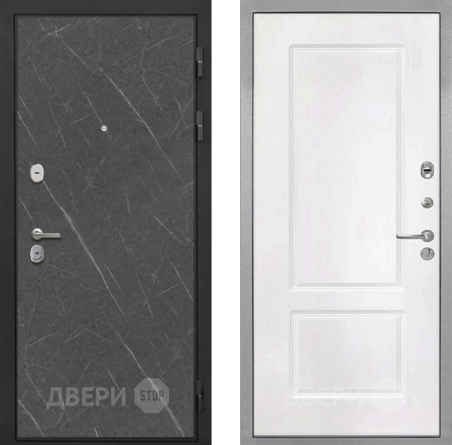Входная металлическая Дверь Интекрон (INTECRON) Гектор Гранит Лава Оникс КВ-2 Белый матовый в Луховицах