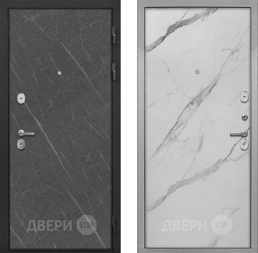 Входная металлическая Дверь Интекрон (INTECRON) Гектор Гранит Лава Оникс Гладкая Мрамор натуральный арктик в Луховицах