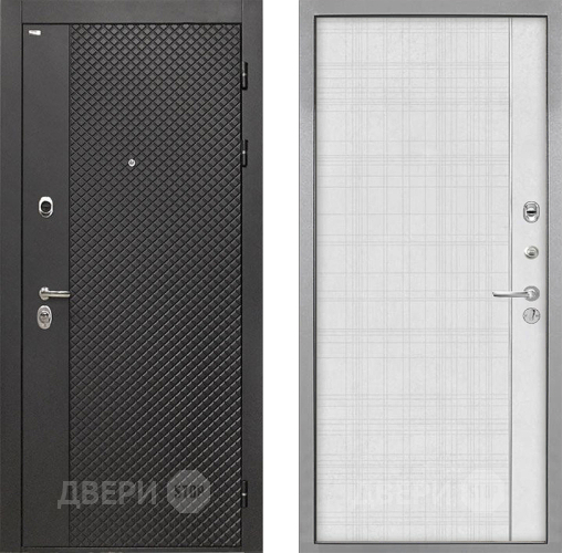 Входная металлическая Дверь Интекрон (INTECRON) Олимпия Black 4К В-07 с молдингом Лофт белый в Луховицах